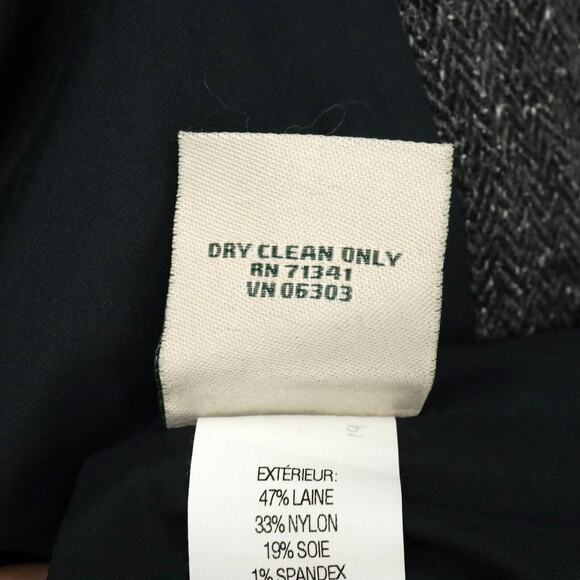 LL Bean Jacket Petites XLP PXL Gray Herringbone Wool Silk Buttons Lined Pockets - Picture 16 of 16